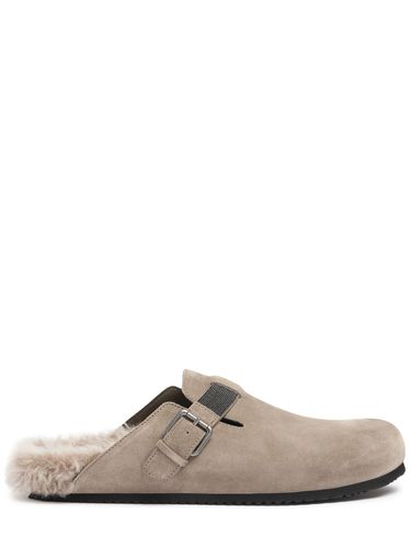 Mm Suede & Fur Mules - BRUNELLO CUCINELLI - Modalova