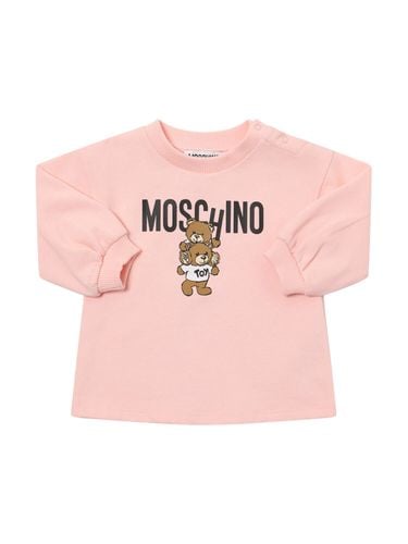 Vestido De Algodón Con Estampado - MOSCHINO - Modalova