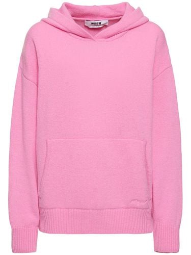 Sudadera De Punto De Lana Con Capucha - MSGM - Modalova