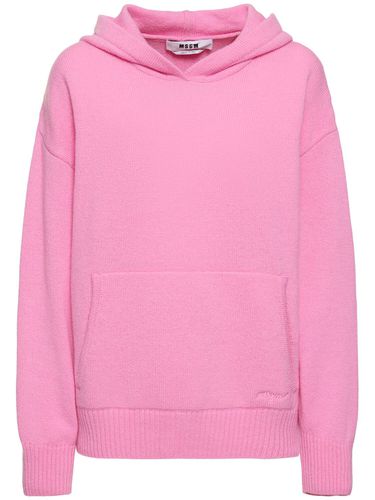 Wool Blend Knit Hoodie - MSGM - Modalova