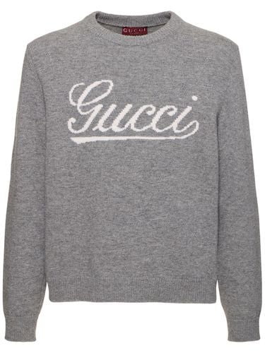 Maglia In Lana Con Logo Gucci - GUCCI - Modalova