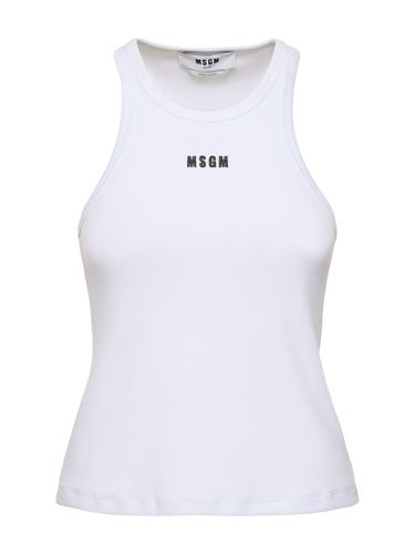 Top De Jersey De Algodón Con Logo - MSGM - Modalova