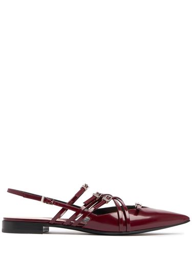 Mm Leather Strappy Ballet Flats - GUCCI - Modalova