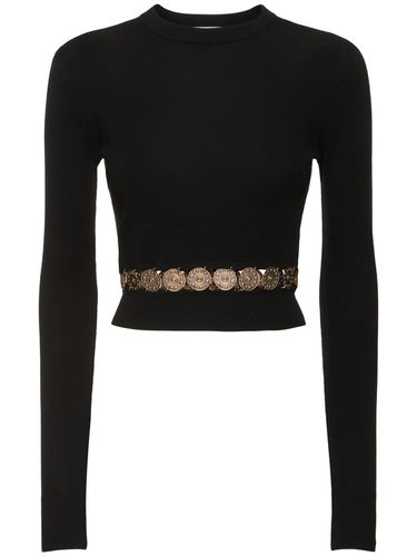 Embellished Wool & Silk Sweater - RABANNE - Modalova