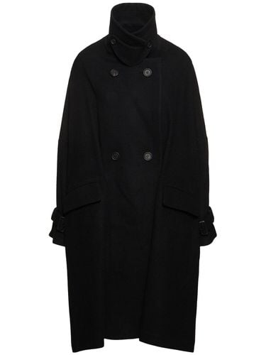 Melton Wool Blend Long Coat - YOHJI YAMAMOTO - Modalova