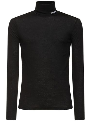 Wool Jersey Turtleneck T-shirt - JIL SANDER - Modalova