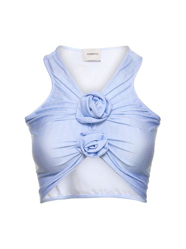 Flower Stretch Jersey Crop Top - COPERNI - Modalova