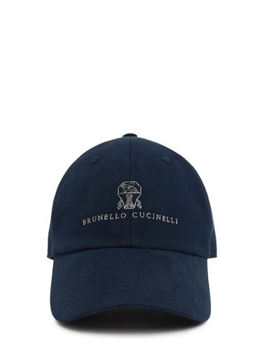 Gorra De Gabardina De Algodón Con Logo - BRUNELLO CUCINELLI - Modalova