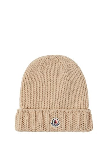 Logo Virgin Wool Beanie - MONCLER - Modalova