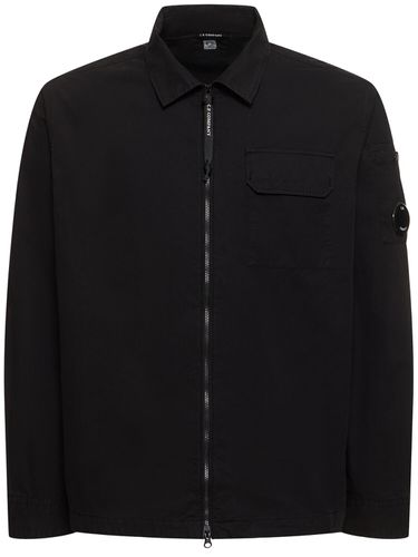 Cotton Gabardine Zipped Overshirt - C.P. COMPANY - Modalova