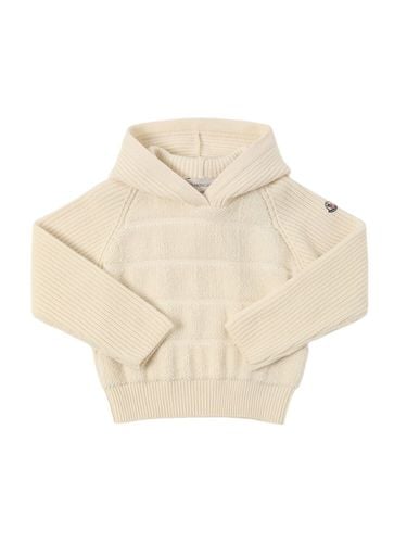 Carded Wool Hooded Sweatshirt - MONCLER - Modalova