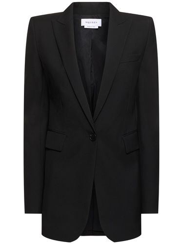 Blazer De Gabardina De Lana - ALEXANDER MCQUEEN - Modalova