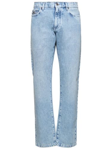 Gerade Jeans Aus Stonewashed-denim - VERSACE - Modalova