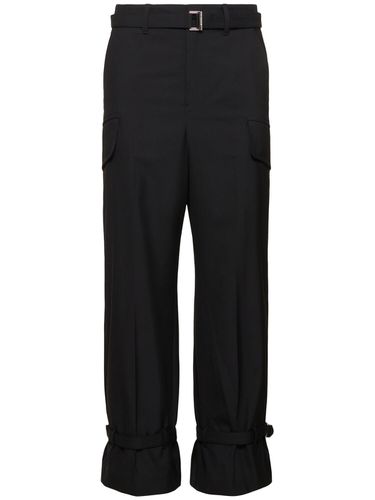 Wool Blend Suiting Cargo Pants - SACAI - Modalova