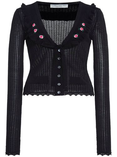 Embroidered Wool Knit Top - ALESSANDRA RICH - Modalova