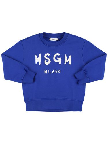 Sudadera De Algodón Estampada - MSGM - Modalova