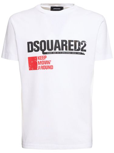 Camiseta De Jersey De Algodón Con Logo - DSQUARED2 - Modalova