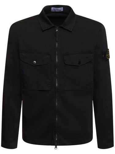 Sobrecamisa De Algodón Con Cremallera - STONE ISLAND - Modalova