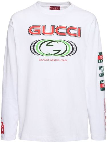 Camiseta De Algodón Jersey - GUCCI - Modalova