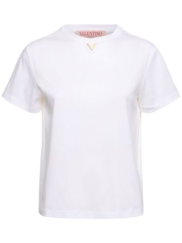 T-shirt Aus Jersey Mit Logo - VALENTINO - Modalova