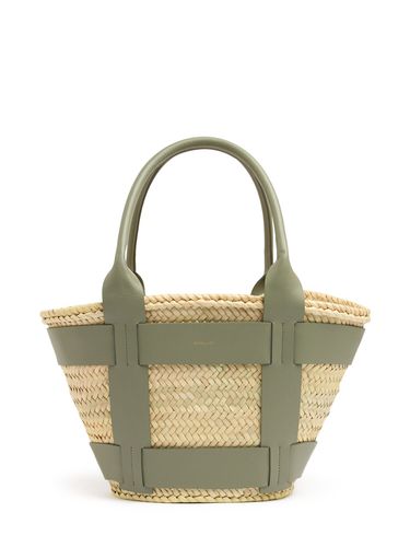 Santorini Palm & Leather Tote Bag - DEMELLIER - Modalova