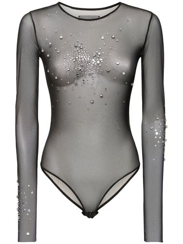 Crystal Stretch Tulle Bodysuit - DES PHEMMES - Modalova