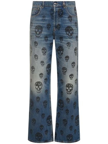 Skull Baggy Cotton Jeans - ALEXANDER MCQUEEN - Modalova