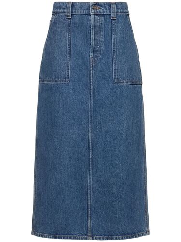 Falda Midi De Denim - KHAITE - Modalova