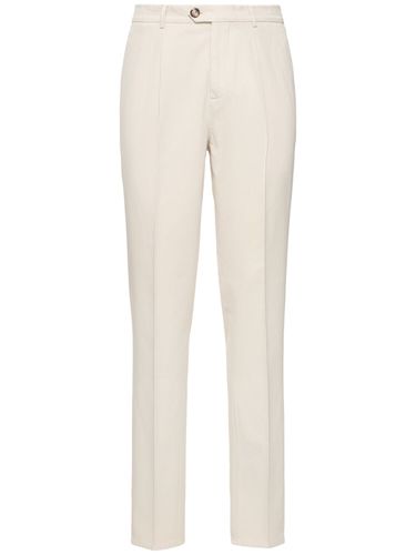 Pantalones Rectos De Gabardina De Algodón - BRUNELLO CUCINELLI - Modalova