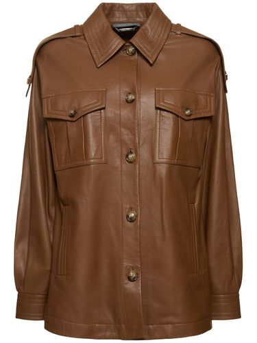 Buttoned Leather Jacket - ALBERTA FERRETTI - Modalova