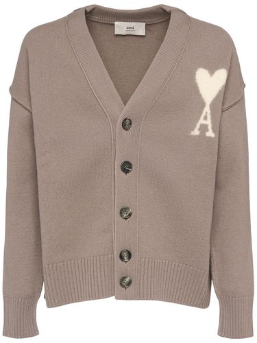 Strickjacke Aus Wolle Mit Adc-logo - AMI PARIS - Modalova