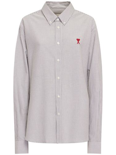 Adc Striped Cotton Oxford Shirt - AMI PARIS - Modalova