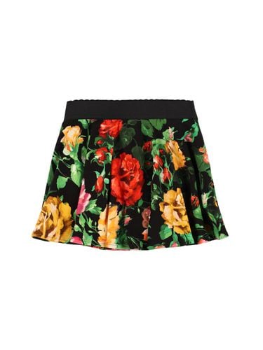 Falda De Algodón Con Estampado - DOLCE & GABBANA - Modalova