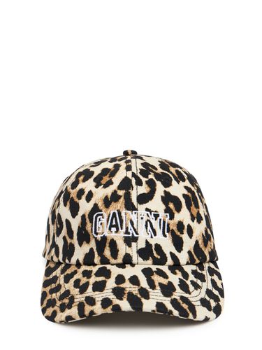 Leopard Printed Baseball Cap - GANNI - Modalova