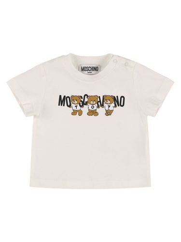 Camiseta De Jersey De Algodón Estampada - MOSCHINO - Modalova