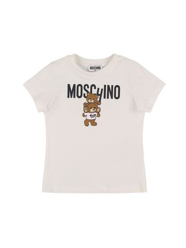 Camiseta De Jersey De Algodón Estampada - MOSCHINO - Modalova