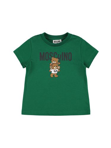 Camiseta De Jersey De Algodón Estampada - MOSCHINO - Modalova