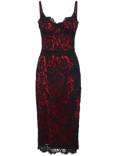 Lace Midi Slip Dress - DOLCE & GABBANA - Modalova