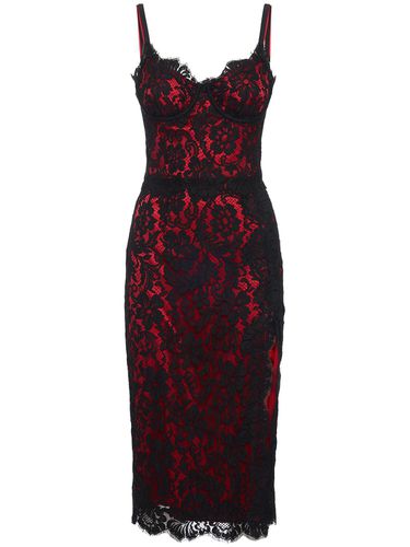 Vestido Midi Lencero De Encaje - DOLCE & GABBANA - Modalova