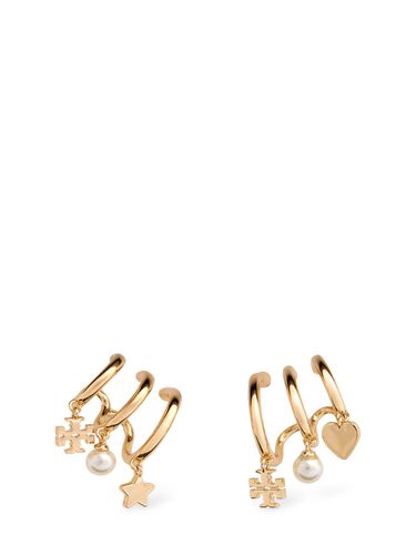 Pendientes De Aro Con Perlas Sintéticas - TORY BURCH - Modalova