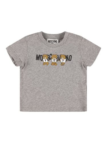 Camiseta De Jersey De Algodón Estampada - MOSCHINO - Modalova