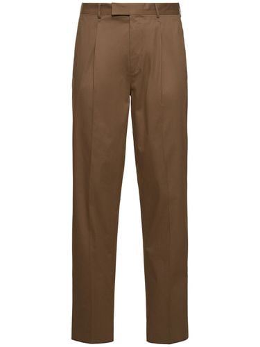 Single Pleat Premium Cotton Blend Pants - ZEGNA - Modalova