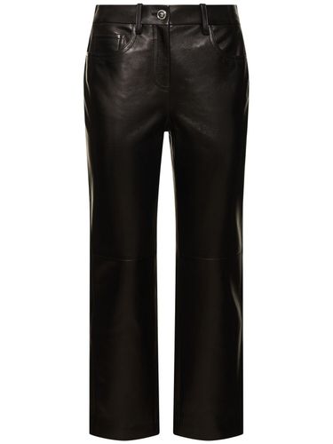 Plongé Leather Straight Pants - VERSACE - Modalova