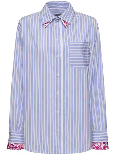 Oversize Pinstripe Cotton Poplin Shirt - DES PHEMMES - Modalova