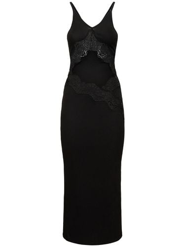 Ribbed Tech Long Dress W/lace - CHRISTOPHER ESBER - Modalova