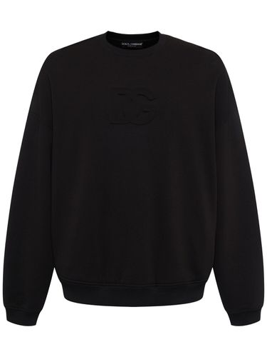 Logo Embossed Jersey Sweatshirt - DOLCE & GABBANA - Modalova