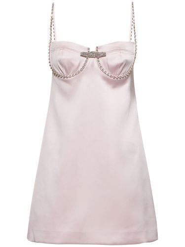 Embellished Satin Mini Dress - SELF-PORTRAIT - Modalova