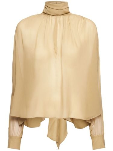 Camicia In Georgette Di Seta Drappeggiato - CHLOÉ - Modalova