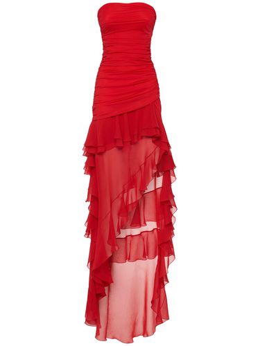 Vestito In Organza Senza Spalline Con Volant - BLUMARINE - Modalova