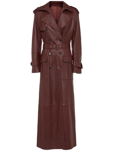 Lamb Leather Long Trench Coat - GIUSEPPE DI MORABITO - Modalova